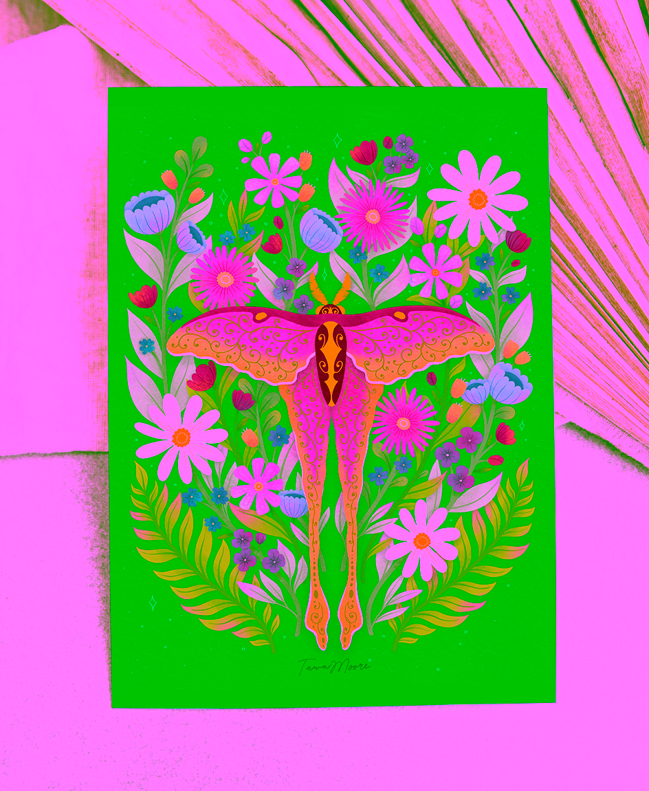 Decorative floral illustration artwork inspired by nature by Tawn Moore